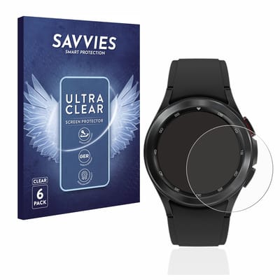 Savvies - Screenprotector voor Samsung Galaxy Watch 4 Classic (42mm) - Folie Beschermfolie transparant 6 Stuks
