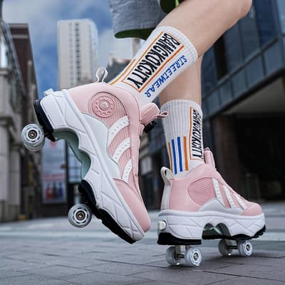 Wegren Schoenen Vierwiel Student Kinderen Skates Jongens en Meisjes Afneembare Sneakers met Wielen 43