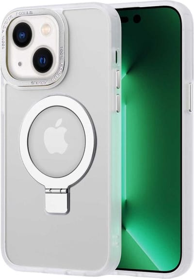 Casify Kickstand Hoesje geschikt voor MagSafe iPhone 15 Plus Hoesje - Mat Transparant