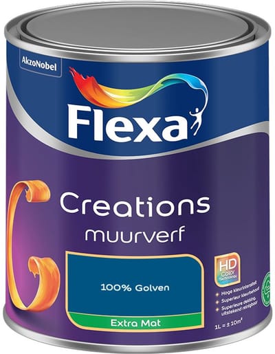 Flexa - Creations Muurverf Extra Mat - 100% Golven - Mengverf - 1 L