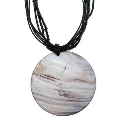 Behave - Ketting met ronde schelphanger - Natuurstijl - Casual boho look