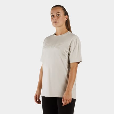 ZEUZ Dames Oversized Sportshirt – Fitness T-Shirt - Beige - XS