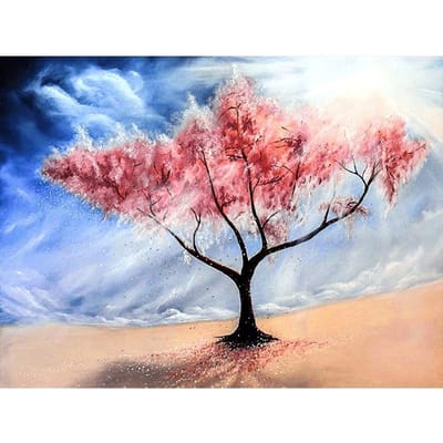 DIY diamant borduurwerk abstracte mangrove volledige ronde Diamond schilderij kruissteek 20X30CM pink