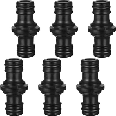 Set van 6 dubbele stekkers, slangconnector en verlengstuk voor tuinslang en aansluitbuis