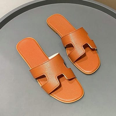Dames Slippers   Zomer Comfort Platte Bodem Slippers Toeristen Strand Sandalen Klassiek Buiten Leer Slides Dames 38 orange
