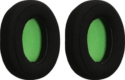 kwmobile 2x oorkussens geschikt voor PDP LVL30 koptelefoon in zwart / groen - Voor over-ear hoofdtelefoon