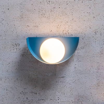 Lucide Wandlamp Benni met bolkap van glas, blauw