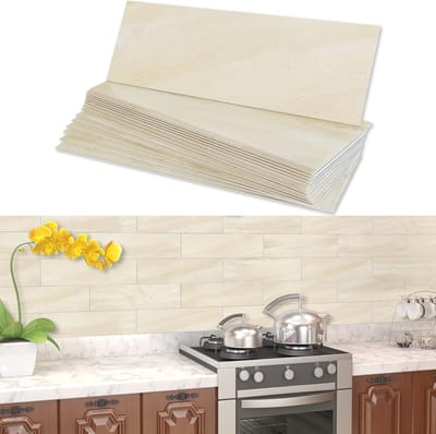 Zelfklevende Marmerlook Tegels voor Keuken en Badkamer - 16 Stuks - Beige