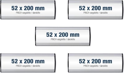 5 pack bewegwijzeringsborden/formaat 52x200mm/wegwijs bordjes/aluminium deurbordjes/naambordje kantoor/route bordje/aanwijs bordje/zelfklevend/verwijs bord/ informatie bord.