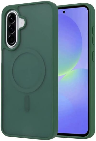 Hoesje Geschikt voor Samsung Galaxy A36 - Compatibel met MagSafe - Matte Beschermhoes - Back Cover met Magneet - Groen
