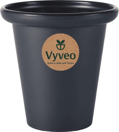 Vyveo - Bloempot Skara - 13x13 - Zwart - Bloempot voor binnen en buiten - Lichtgewicht - Breukbestendig - Vorstbestendig - UV-bestendig