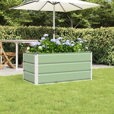 vidaXL - Plantenbak - Pastelgroen - 100 - x - 50 - x - 45 - cm - Gegevens - staal