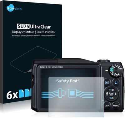 Savvies - Screenprotector voor Canon PowerShot SX700 HS - Folie Beschermfolie transparant 6 Stuks