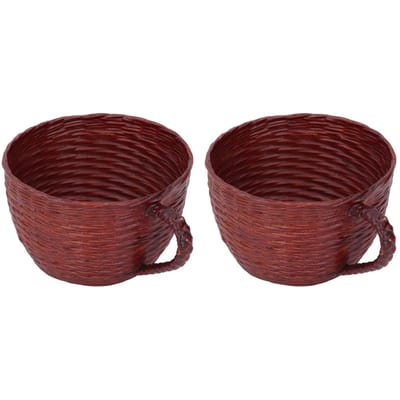 Geweven Vetplant Pot Leuke Beker Vorm Duurzaam Multifunctioneel Vetplant Potje Pot Plantenpot voor Huis black