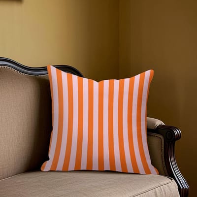 Grote Vierkante Jacquard Kussenhoes met Oranje en Roze Strepen voor Bank Kantoor Lendenkussenhoes Decoratieve Kussenhoes voor Thuis 45x45cm