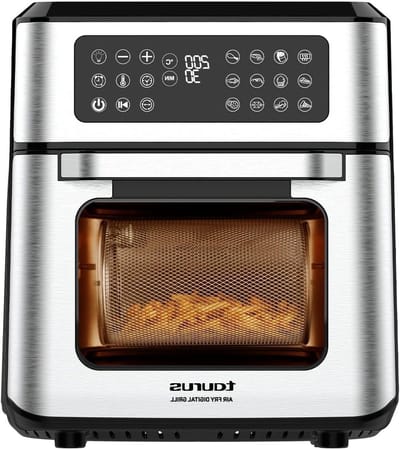 Luchtfriteuse en Oven - Heteluchtoven - Veelzijdig Koken - 99% Minder Vet - 12 Liter Capaciteit - Zilverkleurig