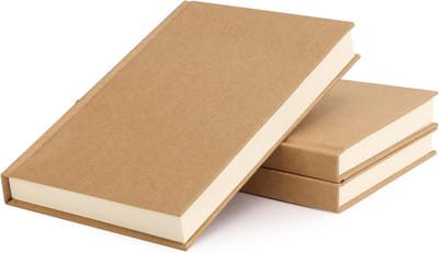 Set van 3 Blanco Hardcover Notitieboekjes - Ongevoerd Dagboek voor Schetsen, Tekenen en Notities - 120 Vel Linnen Kaft