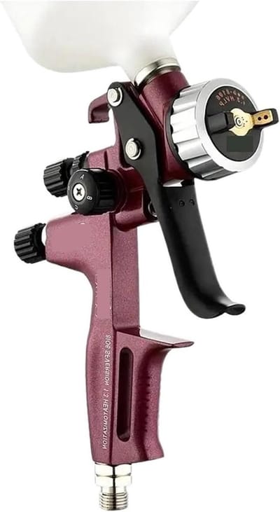 Zwaartekracht Spuitpistool - Verf Airbrush - Precisie Verfspuiten - Lichtgewicht Ontwerp - 1.3mm Mondstuk - Paars