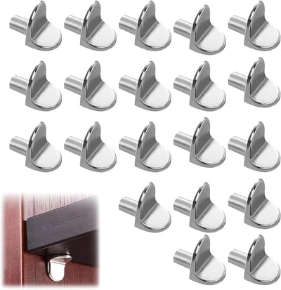 Set van 20 Glazen Plankdragers voor Kasten en Boekenkasten, 5 mm Dikte, Verstelbare Steunen voor Planken
