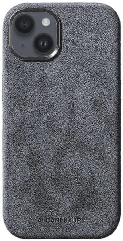 Alcanluxury Alcantara telefoonhoesje geschikt voor Apple iPhone 14 - Nardo Grey