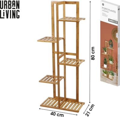 BAMBOE PLANTENHOUDER 5 NIVEAUS 40X21XH80CM