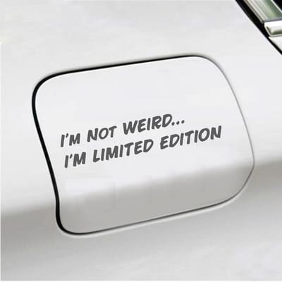 Bumpersticker - Im Not Weird - 4 X 20 - Antraciet