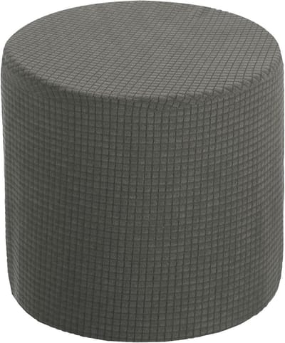 Ronde zitzakhoes - Poef hoes - Interieur vernieuwen - Zeer elastisch materiaal - 25-32 cm diameter - Grijs