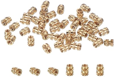 Metrische Messing Draadinvoegen 2.5x2mm, 20 Stuks Knurled Moeren voor 3D Printen en Kunststof Toepassingen