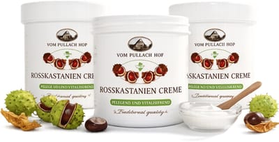Pullach Hof Paardenkastanje Crème - Voordeelverpakking 3x 250ml - Voor Vermoeide Benen & Voeten - Vitaliserend & Verzorgend