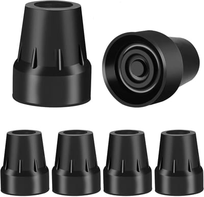 QTTVBTNA -4 stuks rubberen wandelstok doppen – vervangende antislip krukkappen voor wandelstokken, loophulpmiddelen en rollators – Ø 19 mm (zwart)