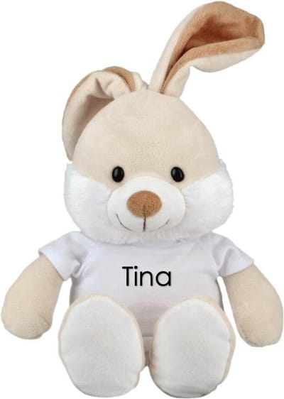 pluche met naam - konijn met naam - 23 cm - knuffelplezier - cadeau- kraamcadeau - verjaardagscadeau