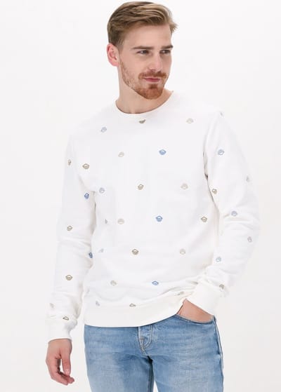 Kultivate Sw Manu Truien & Vesten Heren - Sweater - Hoodie - Vest- Ecru - Maat S