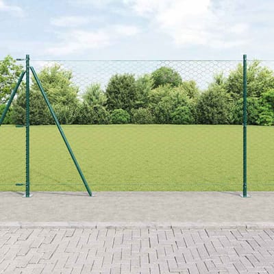 vidaXL zeshoekig gaashek met betonnen voetstuk 25 x 1,6 m Groen Mesh