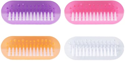 Dailygoods- Nagelborstel Draagbaar - 4 Stuks - Tweezijdig - Zachte/Stijve Haren - Compact 9,8x4x2,5 cm - Geschikt voor Mannen/Vrouwen/Kinderen - Nagelreinigingsborstel