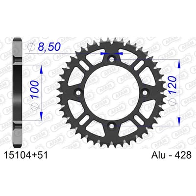 Tandwiel Afam 428 51 dents