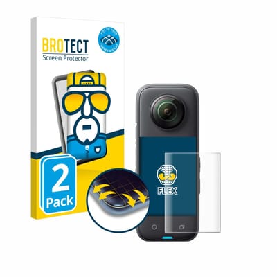 BROTECT - Screenprotector voor Insta360 X3 - Folie Beschermfolie transparant volledig dekking - 2 Stuks