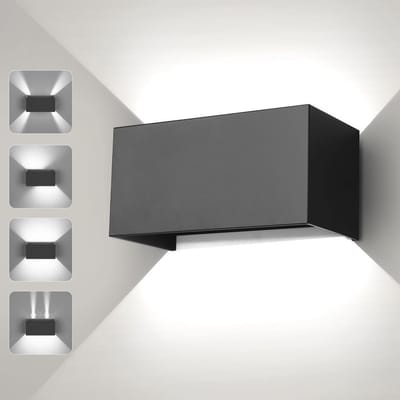 Led-wandlamp 24 W voor binnen en buiten, waterdicht IP65, verstelbare lichtstraal, koudwit 6000 K
