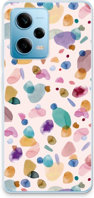 Case Company® - Hoesje geschikt voor Xiaomi Redmi Note 12 Pro 5G hoesje - Terrazzo Memphis - Soft Cover Telefoonhoesje - Bescherming aan alle Kanten en Schermrand