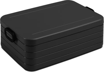 Famanu - Lunchbox extra grote lunchbox met ruime inhoud en stevige sluiting, black