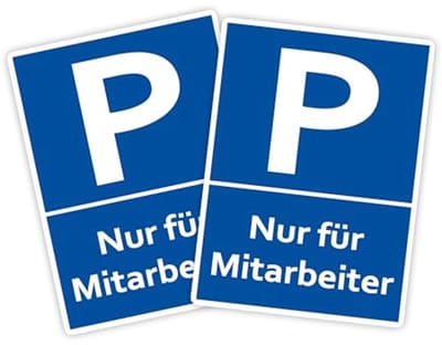 XXL Parkeerplaats Bord voor Medewerkers - 30 x 40 cm PVC met UV-bescherming