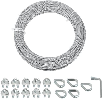 Gegalvaniseerde Staalkabel 1/8" - Duurzame 7x7 Vliegtuig Kabel voor Tuin en Schuur
