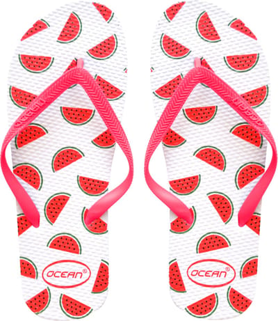 Watermeloen slippers wit- maat 37
