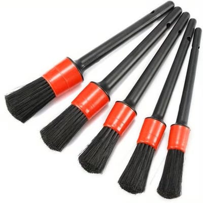 5-Delige Autoschoonmaakborstelset – Detailborstelkit voor Interieur, Ventilatieroosters, Wielen en Motor – Diverse Maten
