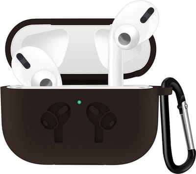 Airpods Pro case - Apple - bruin siliconen - met musketon haakje