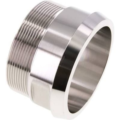 Din 11851 Melkkoppeling 100mm Laspuntstuk G3" Buitendraad RVS