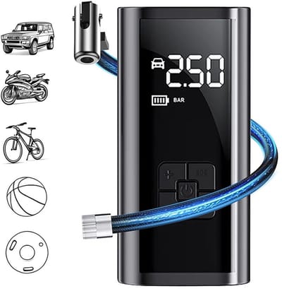 Hutjemutje - draadloze bandenpomp - elektrische auto & fiets luchtcompressor - 150PSI mini Compressor - LED Scherm - 6000mAh accu - compact & draagbaar