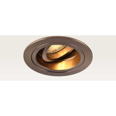 LUSENZ Inbouwspot Orano caramello - Diameter 92mm - Rond - GU10-fitting - IP20 voor binnen - Bruin - Met doorlusbedrading