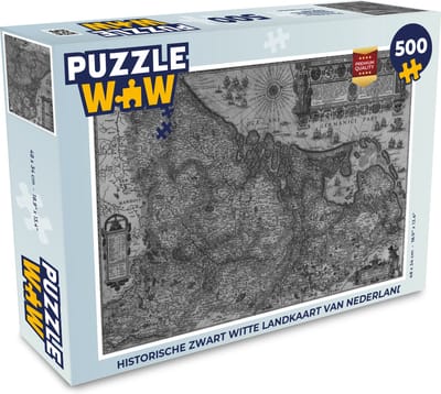 Puzzel Historische zwart witte landkaart van Nederland - Legpuzzel - Puzzel 500 stukjes