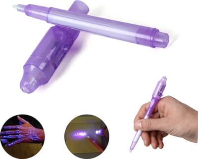 Onzichtbare UV Pen - UV pen met ontzichtbare inkt - Geheimschrift UV Pen - UV LED Lampje - Paars - LOUZIR
