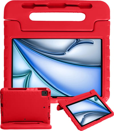 Hoesje - Geschikt voor Apple iPad Air (2024/2025/2026) - 11 inch - Kinderhoes Shockproof Bumper - Kidsproof Case - Tablethoes - Kinder Hoes Cover - Rood